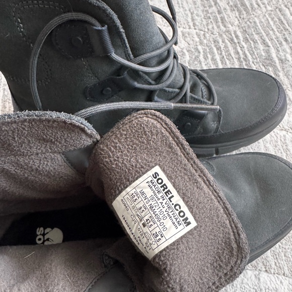 Sorel Size 10.5 Black/Jet Explorer Next Boots Waterproof Insulated Lace Up P33 - Picture 1 of 4